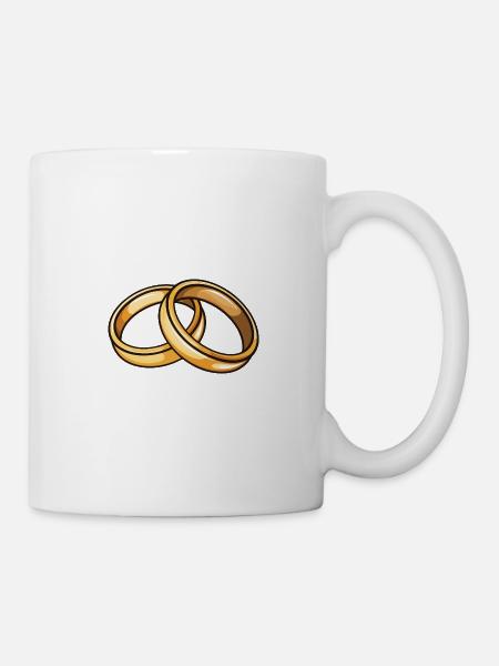 Eheringe Hochzeit - Tasse - Weiß