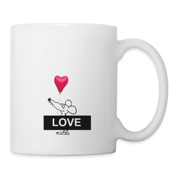 Herz Maus mit LOVE Balken - Tasse - Weiß - Rechts