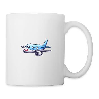 Niedliches Flugzeug - Tasse - Weiß - Rechts