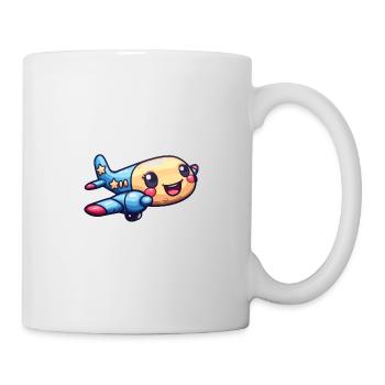 Niedliches Flugzeug - Tasse - Weiß - Rechts