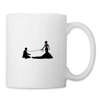 Hochzeit Brautpaar Leine - Tasse - Weiß - Rechts