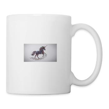 Glitzerndes Einhorn-Mosaik - Tasse - Weiß - Rechts