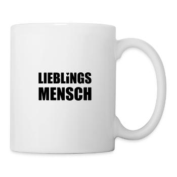 Design "LIEBLINGSMENSCH" - 2-zeilig - Tasse - Weiß - Rechts