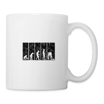 Eis Curling Curler Eisstockschießen Evolution - Tasse - Weiß - Rechts