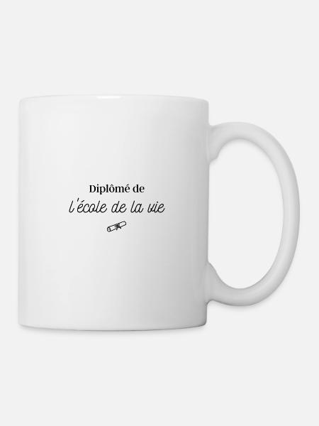 Diplômé de l'école de la vie - Mug blanc - blanc