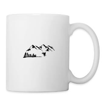 Motorcycle Mountains Forest Sport - Mug - white - Right