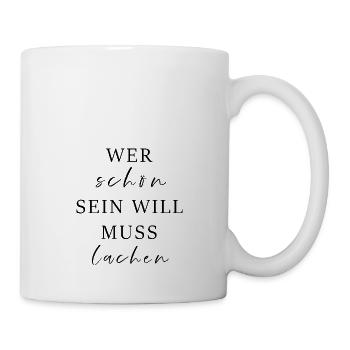 Lachen - Tasse - Weiß - Rechts