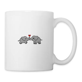 Elefant Liebe Herz - Tasse - Weiß - Rechts