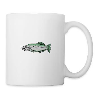 Fisch Lachs Angler - Tasse - Weiß - Rechts