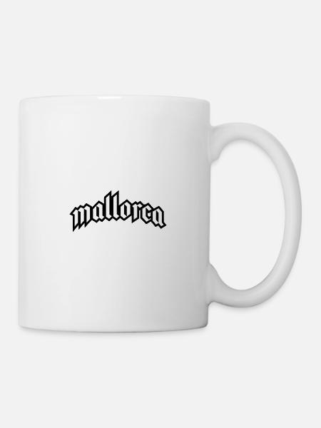 Mallorca Schrift - Tasse - Weiß
