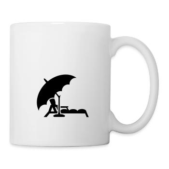 Chaise longue sous le parasol / chaise longue (1c) - Mug blanc - blanc - Droite