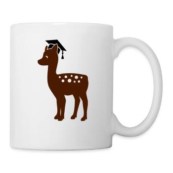 Fawn with mortarboard - gift for doctoral thesis - Mug - white - Right