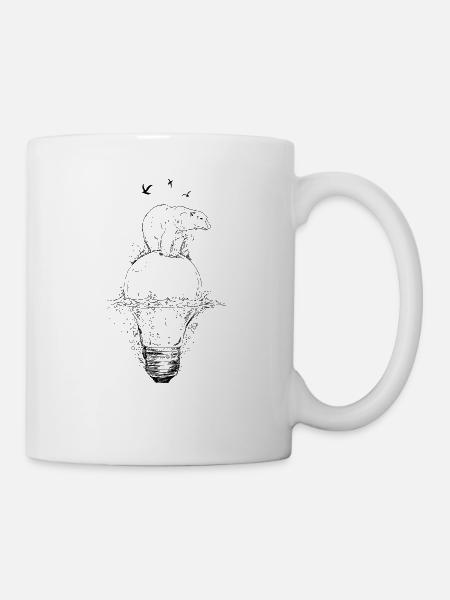 Ours polaire sur ampoule - Mug blanc - blanc