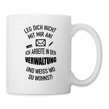 Verwaltungsangestellte Büro Praxis Rezeption Firma - Tasse - Weiß - Rechts