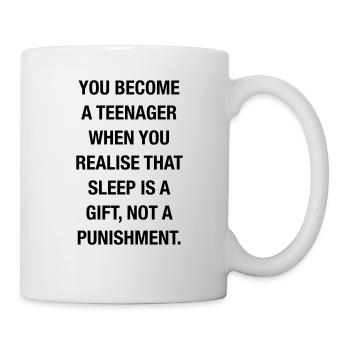 Quand êtes-vous adolescent? - Mug blanc - blanc - Droite