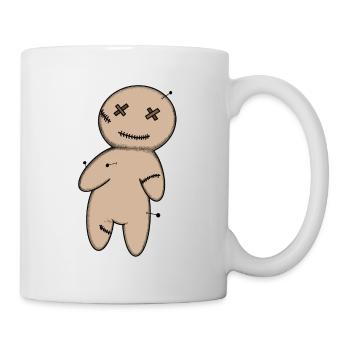 Sockenpüppchen Zeichnung Geschenkidee - Tasse - Weiß - Rechts