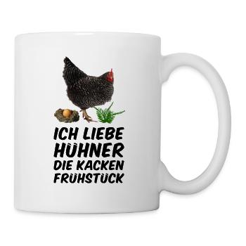Hühner Henne Huhn | Lustiger Spruch | Geschenkidee - Tasse - Weiß - Rechts