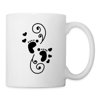 Bébé Pieds Coeurs - Mug blanc - blanc - Droite
