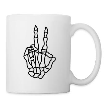 Skeleton Hand Peace - Mug - white - Right