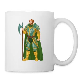 Guerrier Cheveux Roux Or Vert Chevalier Moyen Âge - Mug blanc - blanc - Droite