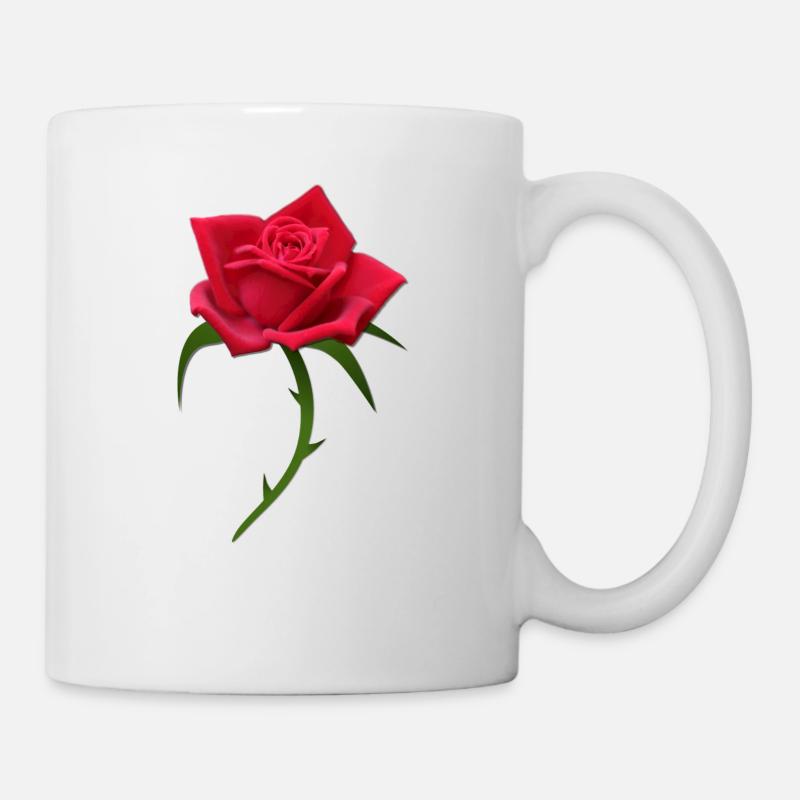 Rose rote Rose rote Rosen - Tasse - Weiß