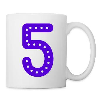 5 YEARS. 5TH ANNIVERSARY. BIRTHDAY 5 YEARS. FIVE - Mug - white - Right