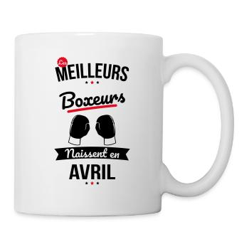 Les meilleurs boxeurs naissent en Avril - Mug blanc - blanc - Droite