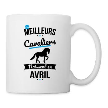 Les meilleurs cavaliers naissent en Avril - Mug blanc - blanc - Droite