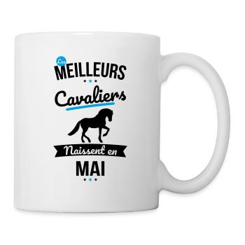 Les meilleurs cavaliers naissent en Mai - Mug blanc - blanc - Droite