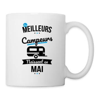 Les meilleurs campeurs naissent en Mai - Mug blanc - blanc - Droite