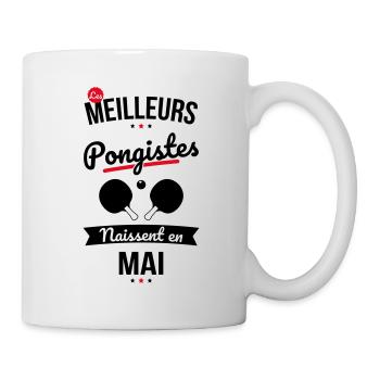 Les meilleurs pongistes naissent en Mai - Mug blanc - blanc - Droite