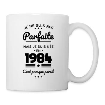 Anniversaire 40 ans - Pas parfaite née en 1984 - Mug blanc - blanc - Droite