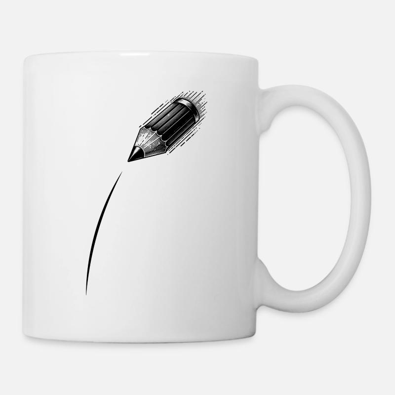 Bleistift-Design, schwarz-weiß - Tasse - Weiß