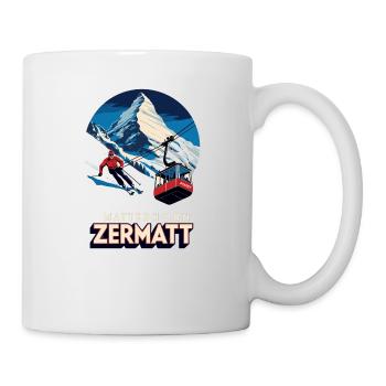 Matterhorn Zermatt Winterurlaub Ski Cool Geschenk - Tasse - Weiß - Rechts