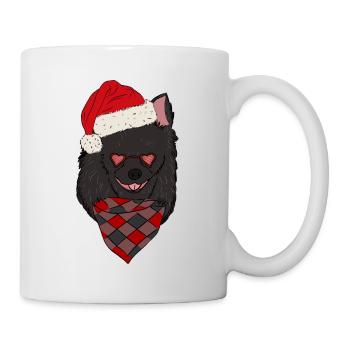 Chihuahua Chi Chapeau de Noël à cheveux longs - Mug blanc - blanc - Droite