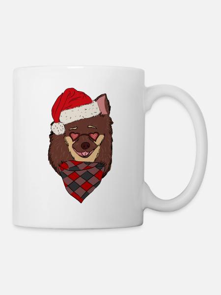 Chihuahua Santa Weihnachtsmütze Weihnachten - Tasse - Weiß