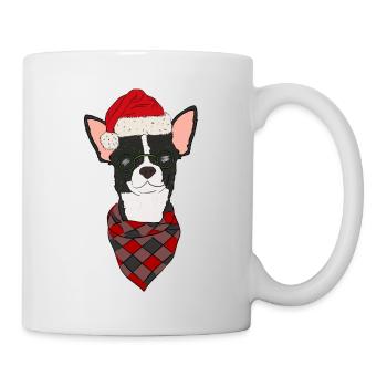Chihuahua Noël Noir Blanc Shorthair - Mug blanc - blanc - Droite