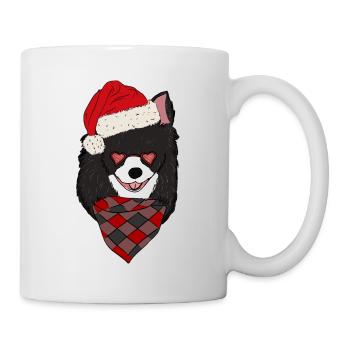 Chihuahua mit Weihnachtsmütze - Tasse - Weiß - Rechts