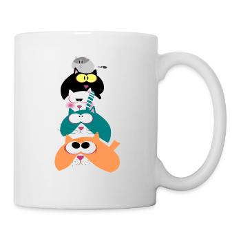 Katzen - Tasse - Weiß - Rechts