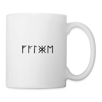 Falcon runes font Germanic Vikings Celts - Mug - white - Right