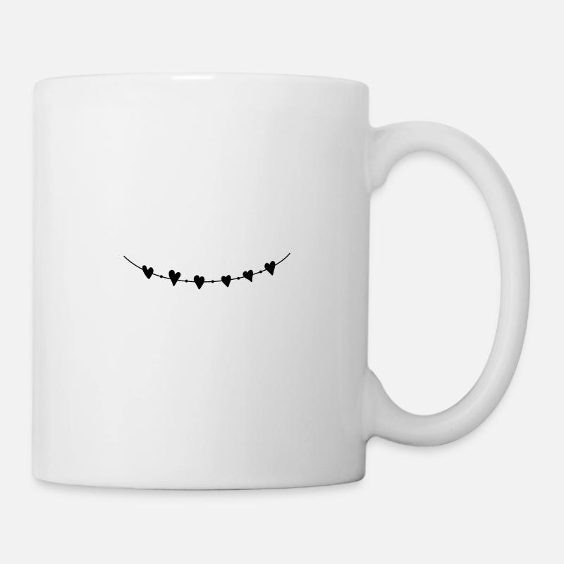 Herz Kette Liebe - Tasse - Weiß