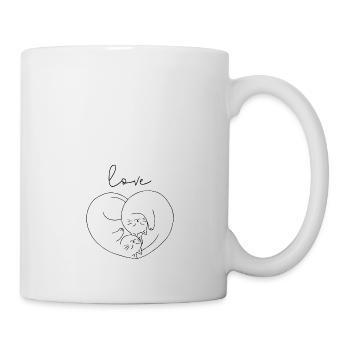 Chat coeur amour amour chat amour t-shirt - Mug blanc - blanc - Droite