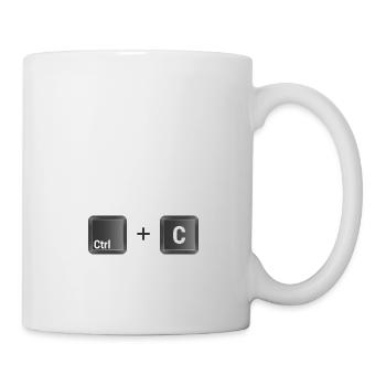 Ctrl + C copier et coller une copie du t-shirt - Mug blanc - blanc - Droite