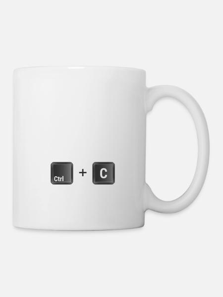 Ctrl + C copier et coller une copie du t-shirt - Mug blanc - blanc