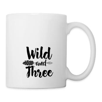 young wild & and three 3 drei Geburtstag - Tasse - Weiß - Rechts
