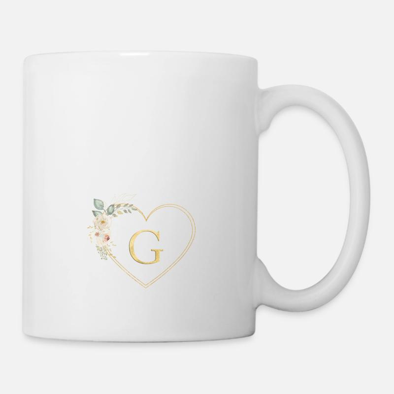 Monogramme cardiaque personnalisable G - Mug blanc - blanc