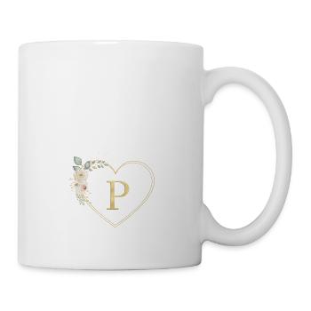 Cœur personnalisable Monogramme P - Mug blanc - blanc - Droite