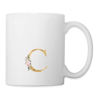C Monogramme Floral personnalisable - Mug blanc - blanc - Droite
