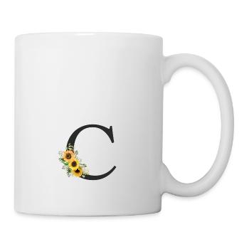 C Monogramme Tournesols - Mug blanc - blanc - Droite