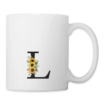L Monogramme Tournesols - Mug blanc - blanc - Droite
